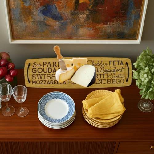 Boston Warehouse 23" Bamboo Charcuterie Board, Cheeses