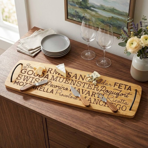 Boston Warehouse 23" Bamboo Charcuterie Board, Cheeses