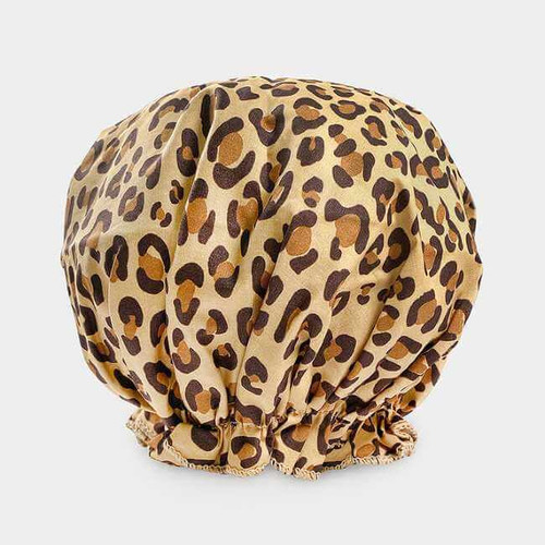 Spa Sister Leopard Print Bouffant Shower Cap