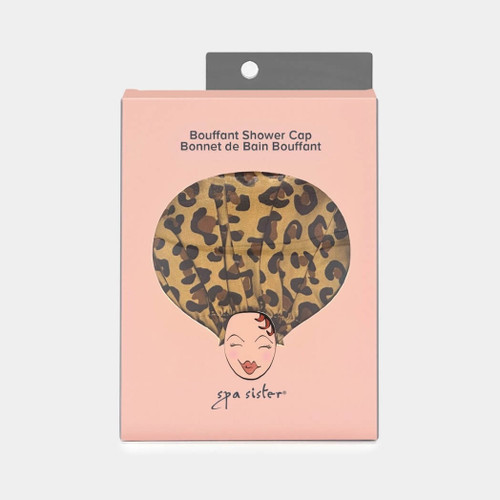 Spa Sister Leopard Print Bouffant Shower Cap Spa Sister Leopard Print Bouffant Shower Cap