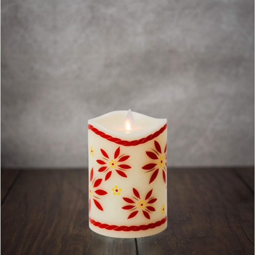 Temp-tations by Tara - Flameless LED Candle - Old World Red Pattern