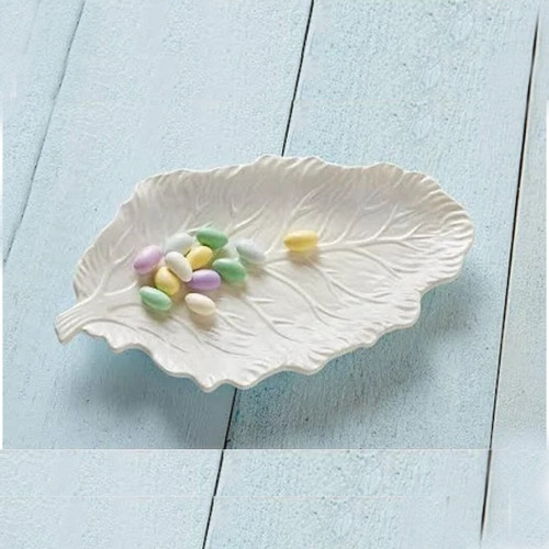 Tag Lettuce Serving Platter, White Tag Lettuce Serving Platter, White