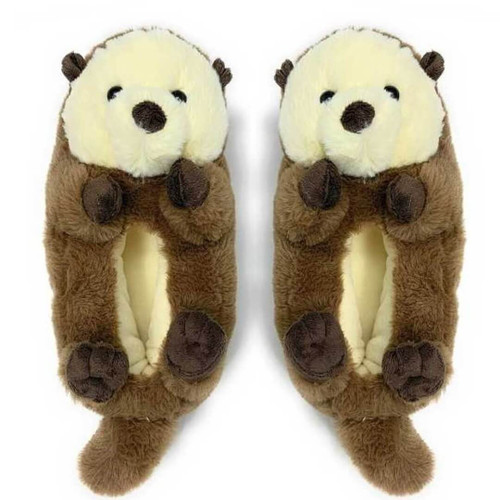 Oooh Yeah, Oooh Geez Otter Sherpa Women's Fluffy Animal Slippers