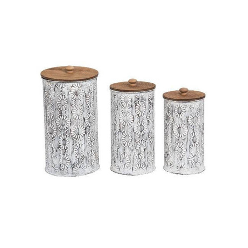 Foreside Home Ariana Nested Decorative Canisters, Set of 3 Foreside Home Ariana Nested Decorative Canisters, Set of 3