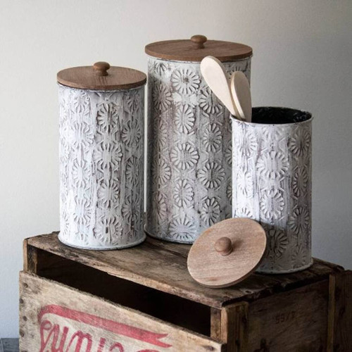 Foreside Home Ariana Nested Decorative Canisters, Set of 3
