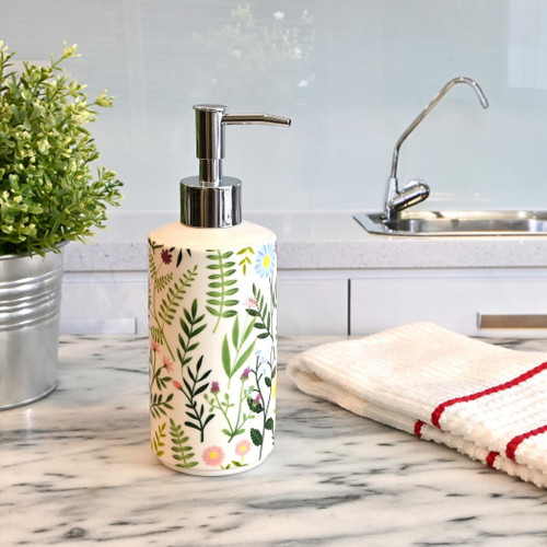 Boston Warehouse Floral Soap Pump/Lotion Dispenser