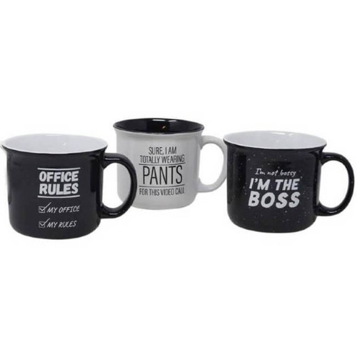 Boston Warehouse 16-Oz Mugs, I'm The Boss, Set of 3 