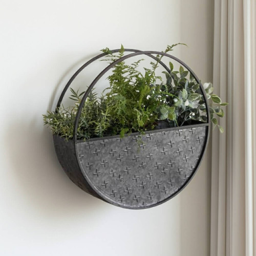 Foreside Home & Garden Logan Wall Planter Round Foreside Home & Garden Logan Wall Planter Round