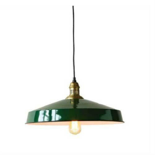 Creative Co-Op 20" Round Metal Hanging Pendant Lamp, Green
