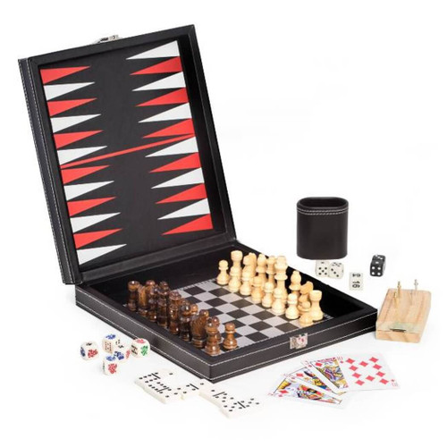  Bey Berk 5 in 1 Game Set, Black Leatherette 