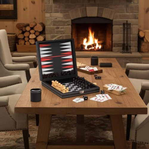 Bey Berk 5 in 1 Game Set, Black Leatherette