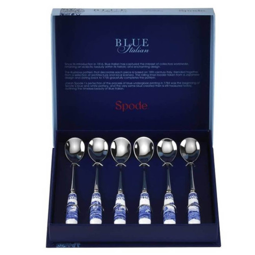 Spode Blue Italian Set of 6 Teaspoons Spode Blue Italian Set of 6 Teaspoons