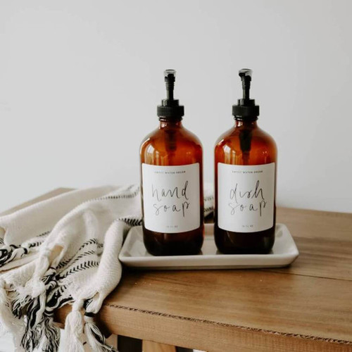 Sweet Water Decor Stoneware Tray, Cream Speckled