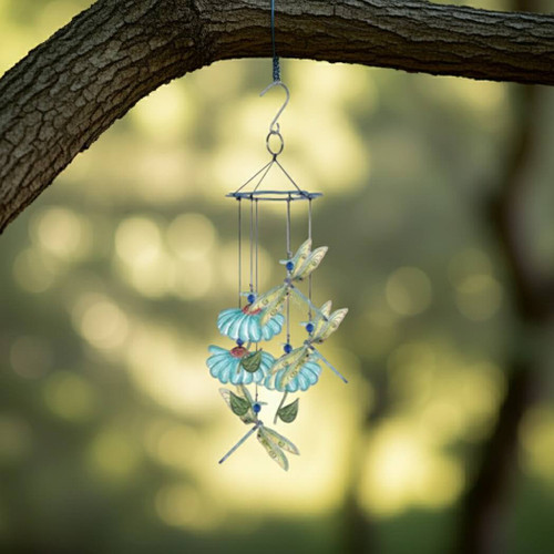 Sunset Vista Designs Painted Gardens Dragonfly Wind Chime, 15"