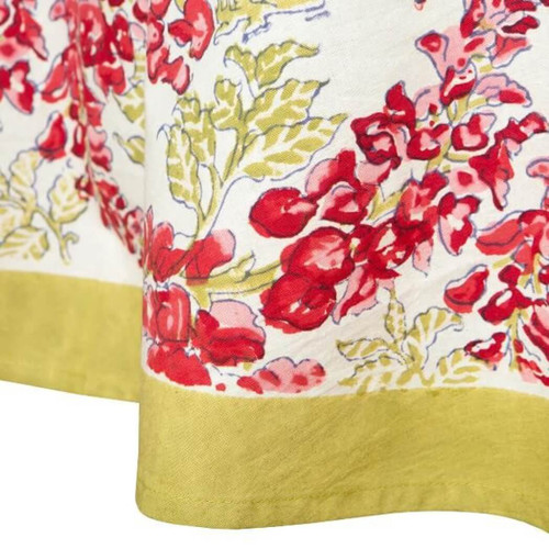 Couleur Nature Wisteria Pink/Green Tablecloth, 71" x 106" Couleur Nature Wisteria Pink/Green Tablecloth, 71" x 106"