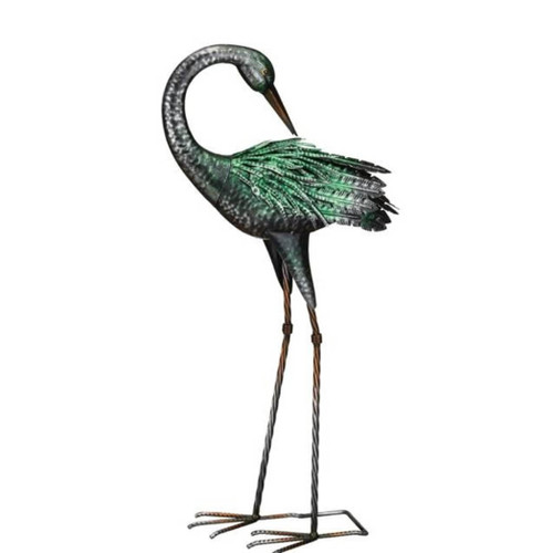Regal Art 28-Inch Garden Statue, Iridescent Crane Preening 