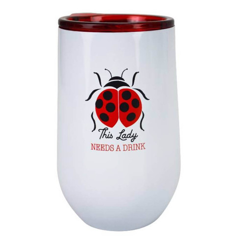 Boston Warehouse Stainless Steel Stemless Goblet Tumbler with Lid, Needs A Drink