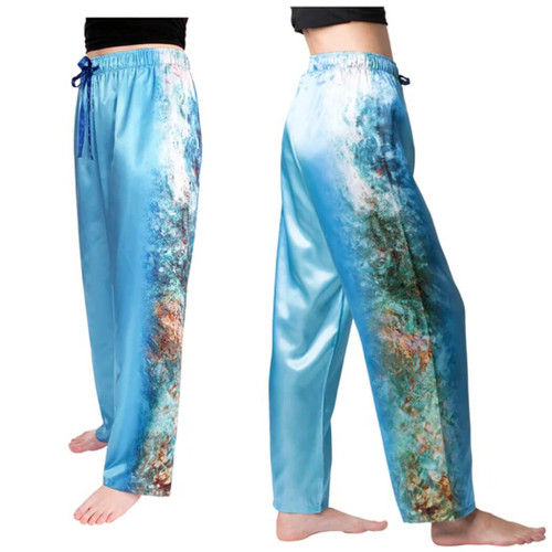  Galleria Satin Pajama Pants, Monet Rose Garden, L 