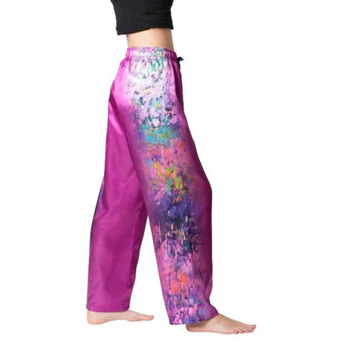 Galleria Satin Pajama Pants, Garden Symphony