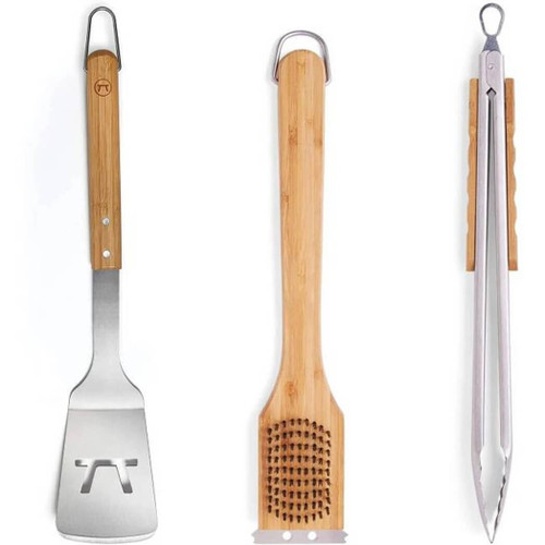 Outset Verde BBQ Grill Tool Set - Spatula, Tong, Brush  Outset Verde BBQ Grill Tool Set - Spatula, Tong, Brush