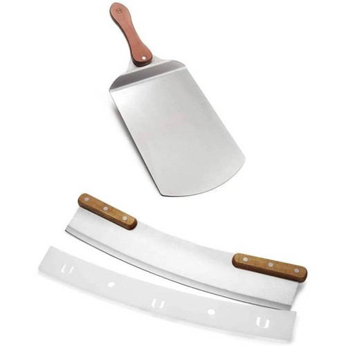 Outset Peel & Rocking Pizza Cutter 2-pc Stainless Steel Tool Set Outset Peel & Rocking Pizza Cutter 2-pc Stainless Steel Tool Set