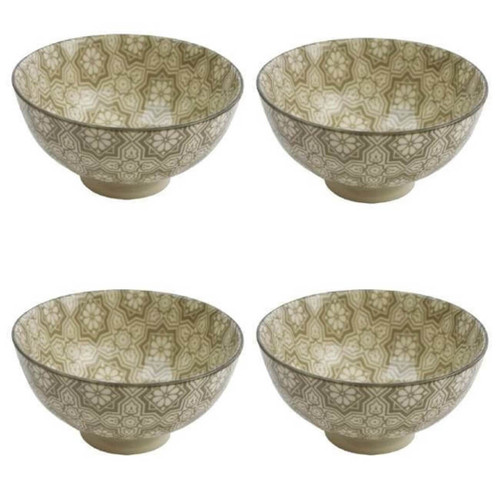 Boston Warehouse 4.5" Geo-Floral Bowl, Set of 4