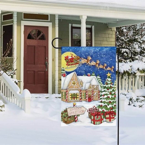 Studio M BreezeArt Garden Flag, Santa's Workshop