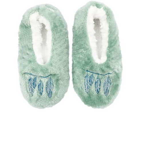 Faceplant Free Spirit Women's Furry Footsies Slippers, Green