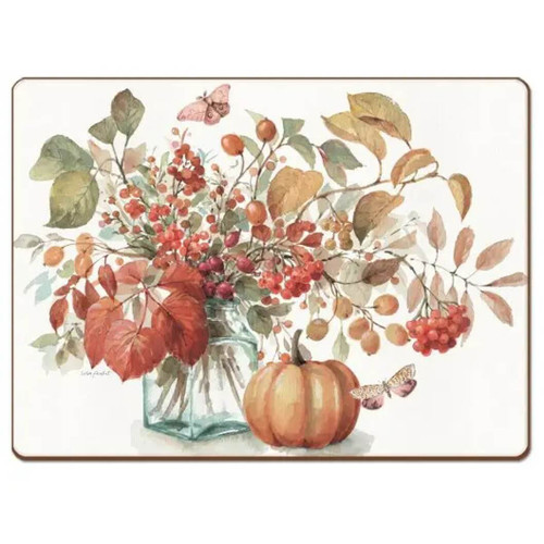 Cala Home Autumn In Nature Decorative Hardboard Placemats, Set of 4 