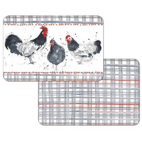 CounterArt Reversible Plastic Placemats, The Crew Rooster