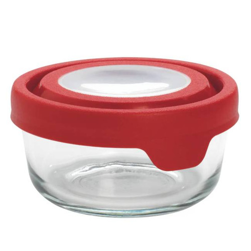 Anchor Hocking 2 Cup Round True Seal Storage Container, Red 
