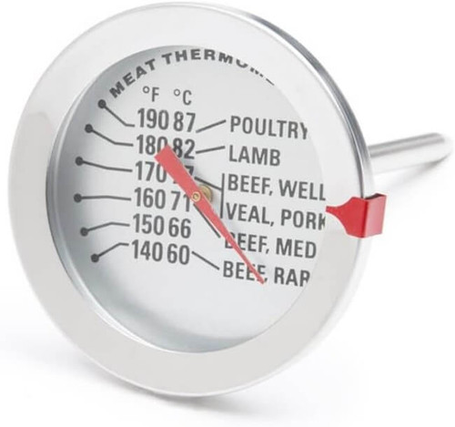 Fox Run Stainless Steel Meat Thermometer with Internal Temperature Guide