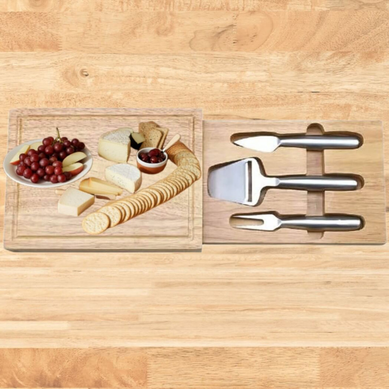 Creative Gifts Cheeseboard with 3-Piece Stainless Steel Utensils Creative Gifts Cheeseboard with 3-Piece Stainless Steel Utensils