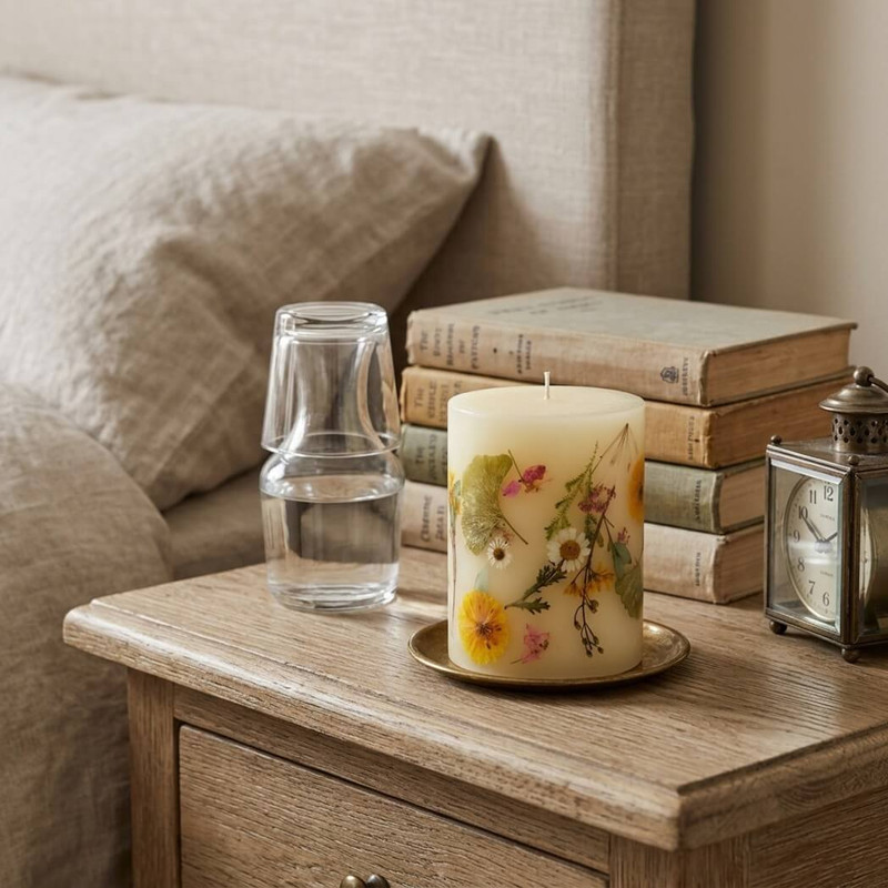 Rosy Rings Lemon Lychee Small Round Botanical Candle
