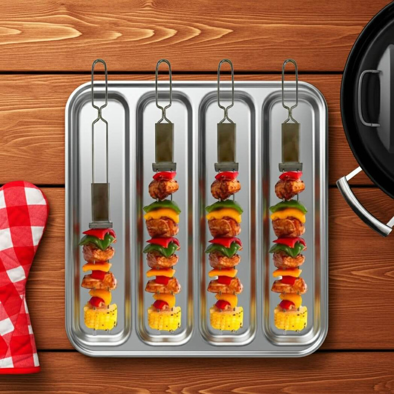 Fox Run Stainless Steel Slider Skewers, Set of 4