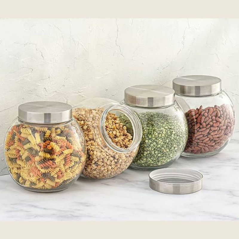 JoyJolt All-Sides Cookie Storage Jar With Airtight Metal Lid, Set of 2