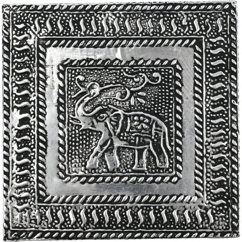 Boston Warehouse Square Metal Elephant Coasters, Set of 4