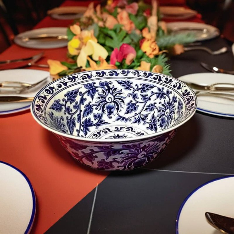 Sea Island Imports Brass Trimmed Bowl, Orchid