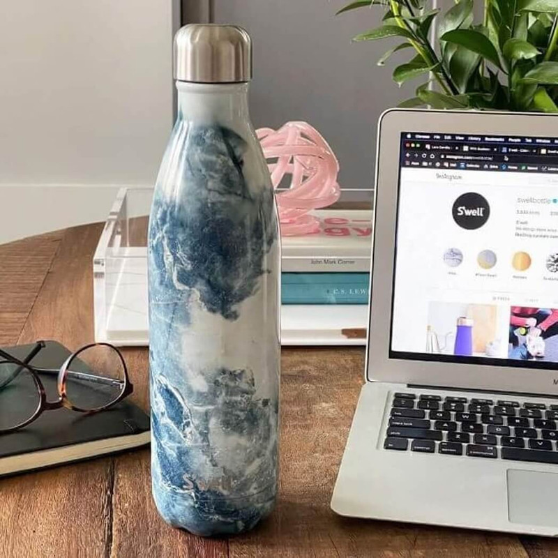 S'well 17-Oz. Stainless Steel Water Bottle - Blue Granite