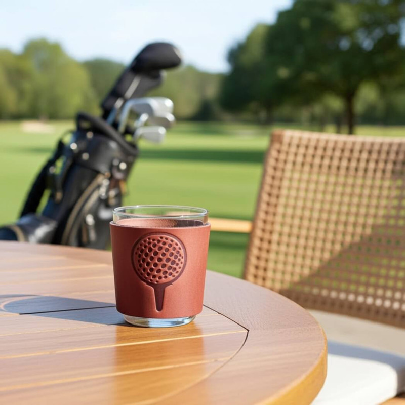 Leather Wrapped Cocktail Glass - Golf