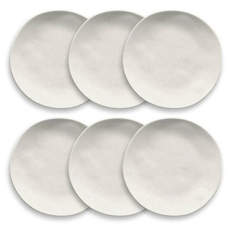 TarHong Wheat Straw Pp Dinner Plate, Microwave Safe, Set of 6 Cream