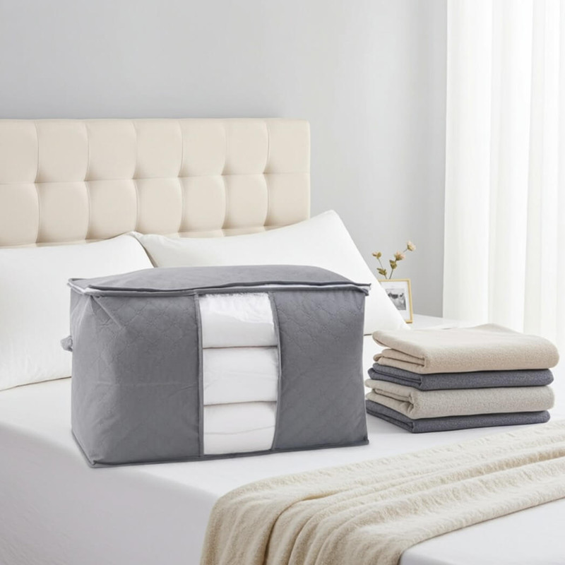 Periea 'Alma' Clothes & Bedding Zip Top Storage Bags - Grey