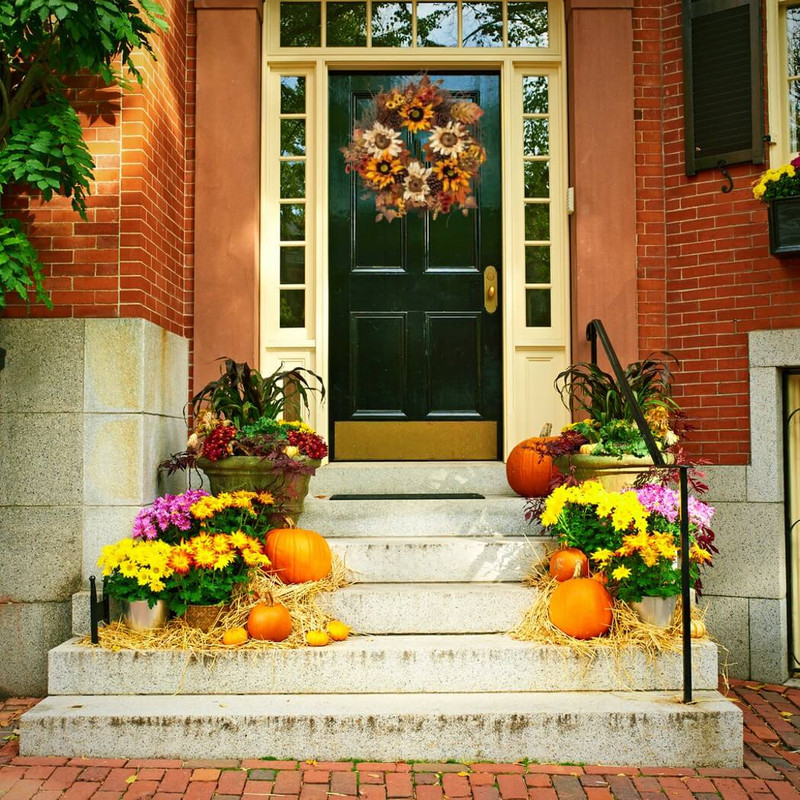 Gerson 24"Harvest Sunflower & Pinecone Wreath w/ Berries