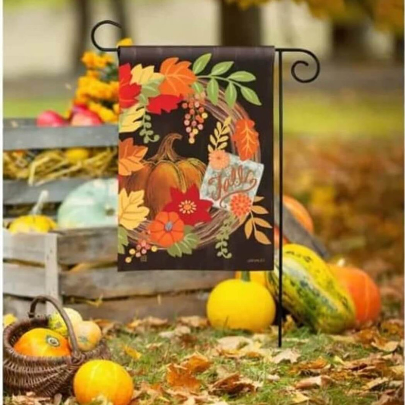 BreezeArt Grapevine Wreath Garden Flag