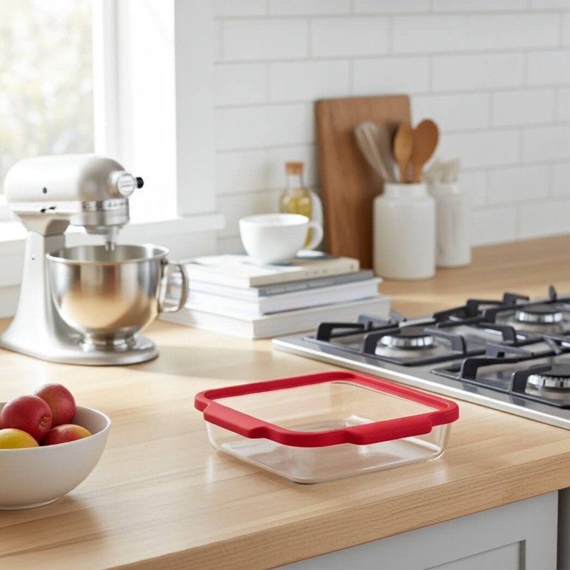 Anchor Hocking Truefit 8" Square Cake Dish with Truefit Cover