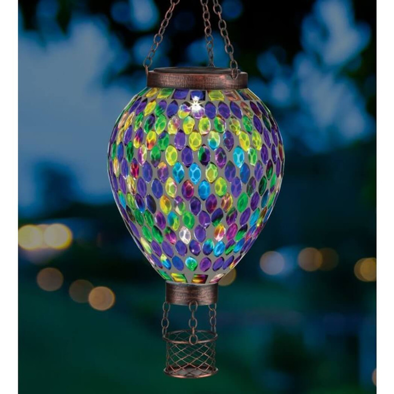 Regal Art Mosaic Hot Air Balloon Solar Lantern - Multi
