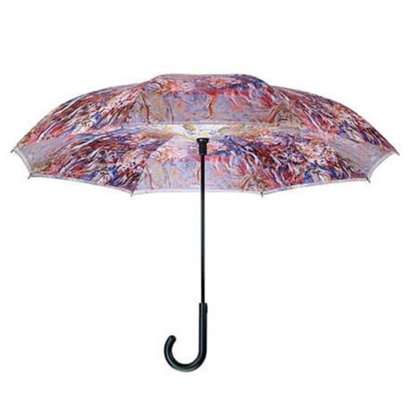 Galleria Monet Agapanthus Stick Umbrella Reverse Close Galleria Monet Agapanthus Stick Umbrella Reverse Close