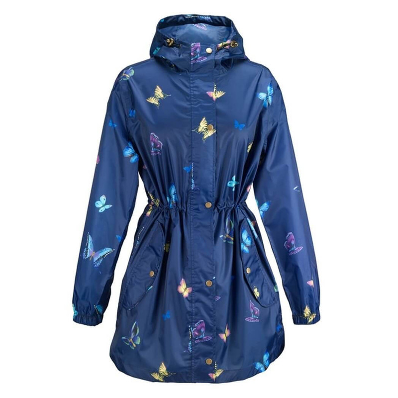 Galleria Soft Shell Raincoat, Navy Butterfly