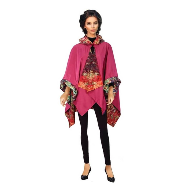 Galleria Monet Artist's House from Rose Garden Women's Reversible Rain Cape