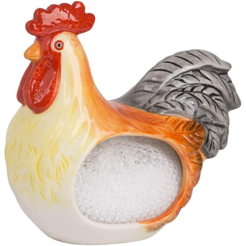 Home Essentials Sunrise Rooster Scrubby Holder with Scrubby